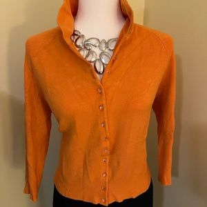 Evie Cardigan Sweater Pumpkin color Crystal buttons Large